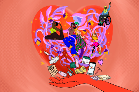 Illustration showing various aspects of SRHR