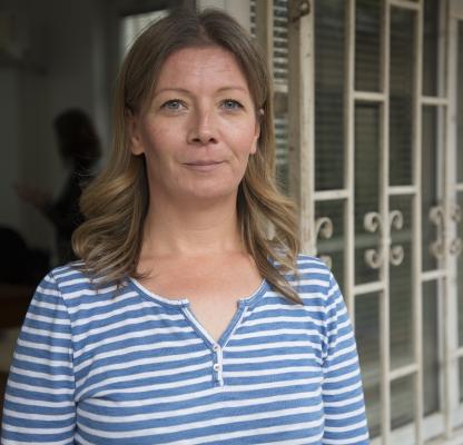 Silvana Naumova, HOPS programme manager, outside drug support clinic 