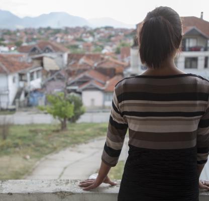 Sex worker Mihaela (not her real name) in Roma neighbourhood of Shuto Orizari.