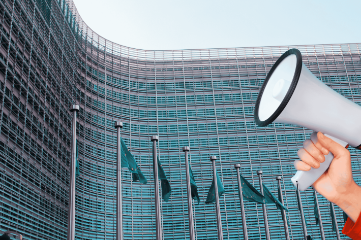 Megaphone against EU building