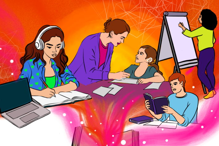 Illustration of sexuality education sessions in schools