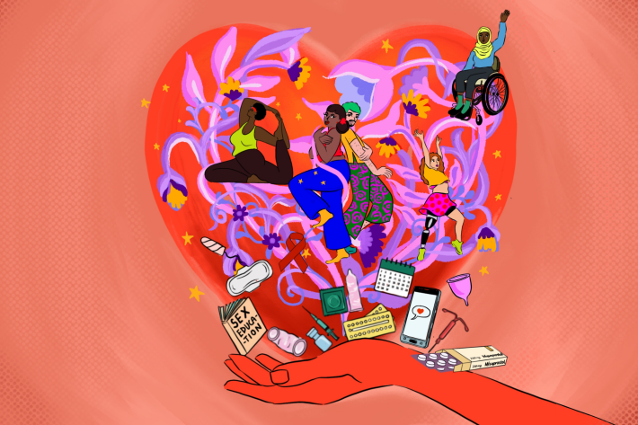 Illustration showing various aspects of SRHR