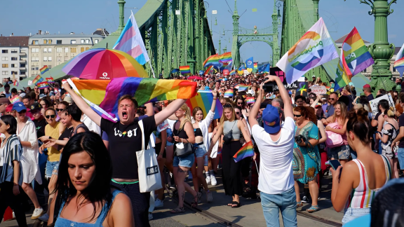 Photo of the march at Budapest Pride