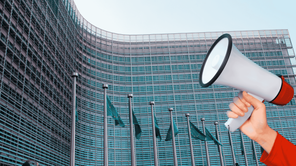Megaphone against EU building