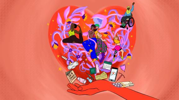Illustration showing various aspects of SRHR