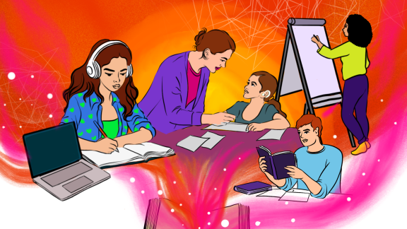 Illustration of sexuality education sessions in schools