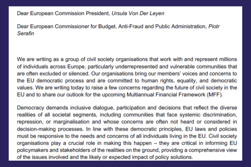 Opening paragraphs of civil society letter to the EC