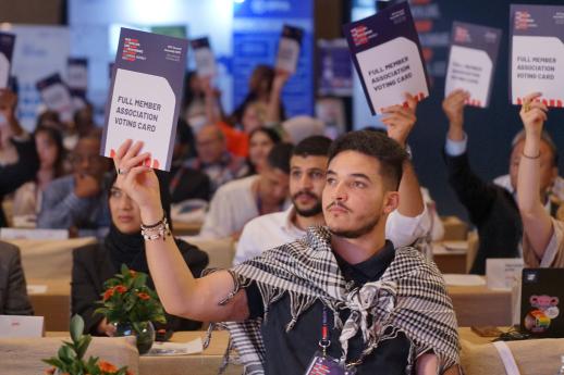 Members of IPPF vote on the adoption of the Charter of Values at the 2025 General Assembly 